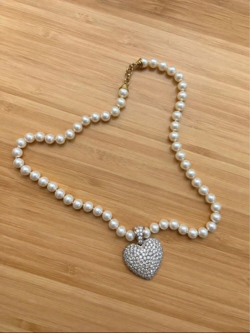 Heart Pearl Necklace Y2K